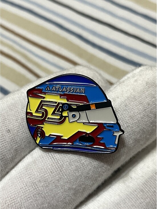 Other - Carlos Sainz F1 Racing Helmet Formula1 Enamel Pin Brooch